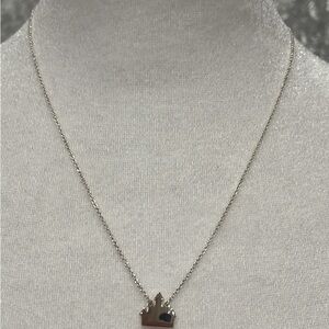 Silver Necklace with Disney Castle Pendant